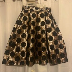 RN Studio By Ronni Nicole Vintage Polka Dot Skirt Gold and Black Size 10